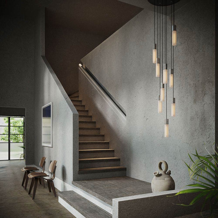 Basalt Multi Light Pendant Light in living room.