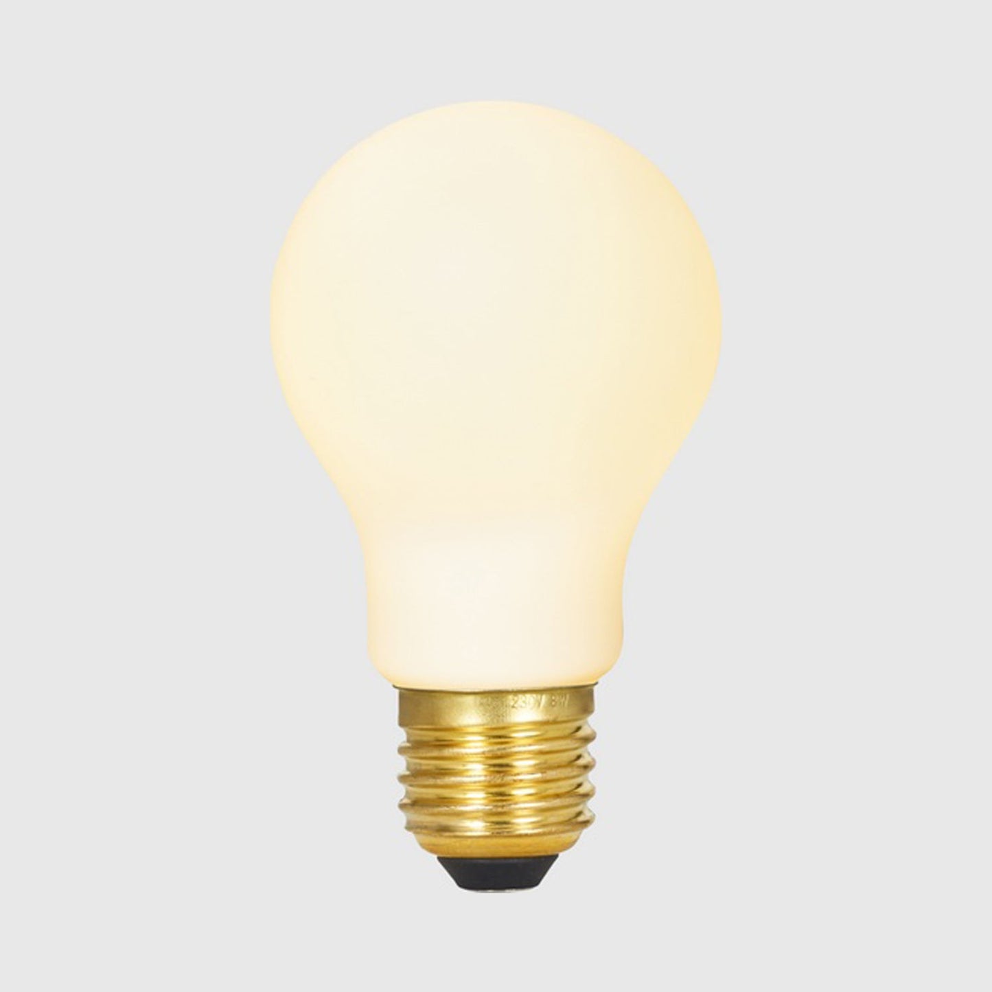 Classic Globe A60 6W 120V E26 LED Bulb in Matte Porcelain.