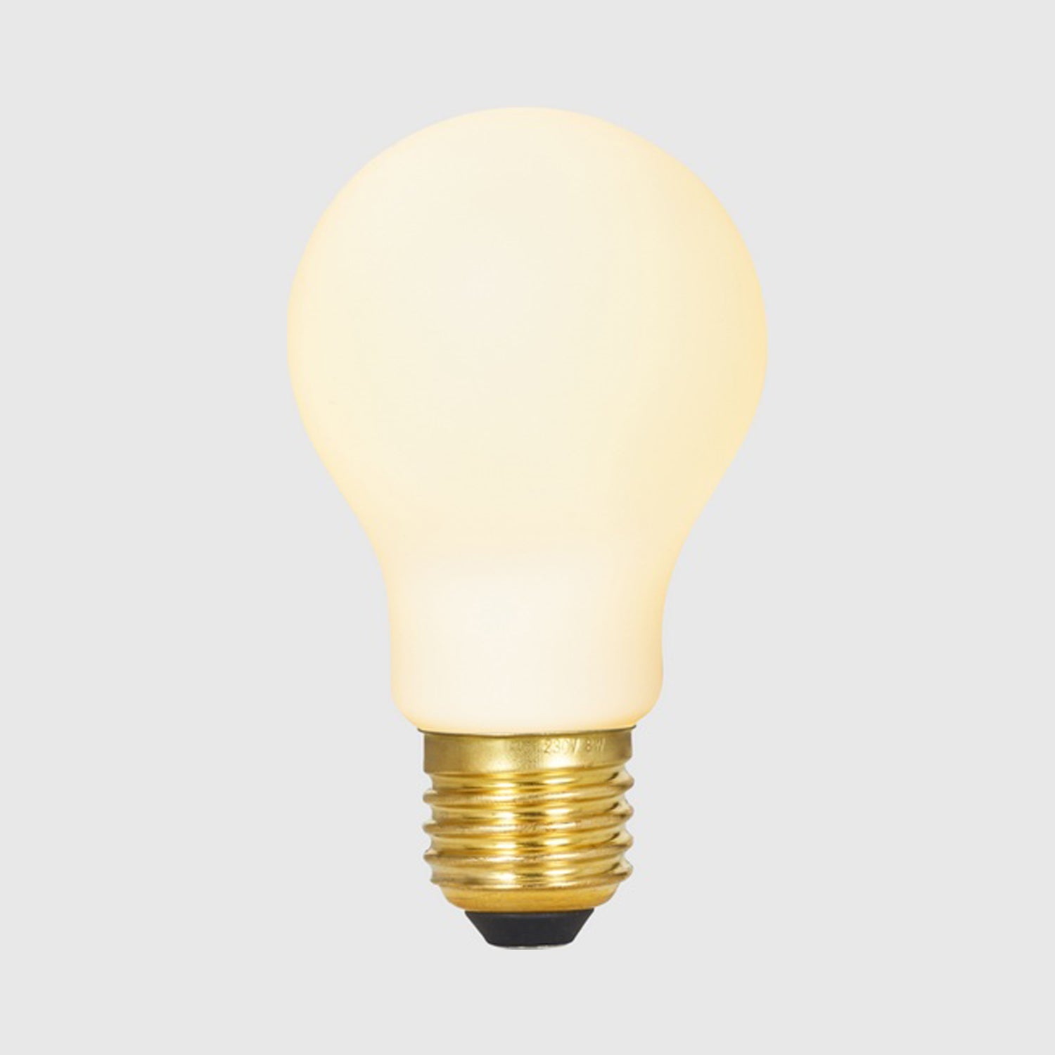 Classic Globe A60 6W 120V E26 LED Bulb in Matte Porcelain.
