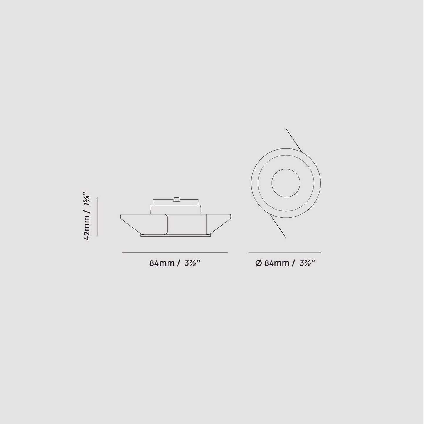 Core LED Recessed Downlight Light - line drawing.