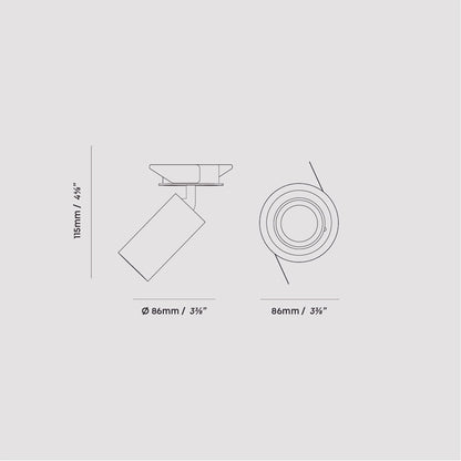 Core LED Recessed Spot Light - line drawing.
