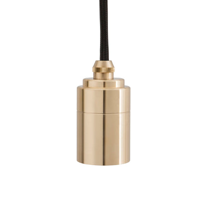 Cylindrical Pendant Light in Brass.