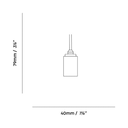 Cylindrical Pendant Light - line drawing.