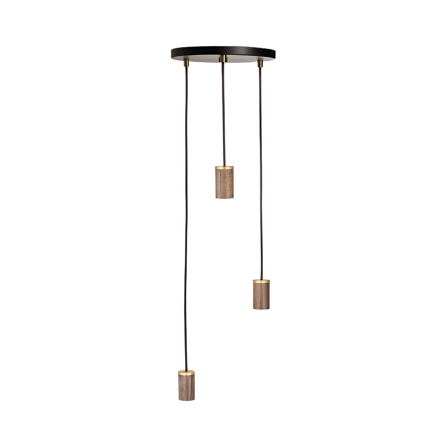 Knuckle Multi Light Pendant Light in Walnut (3-Light).