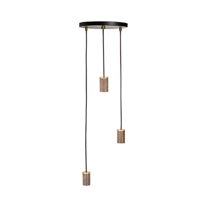 Knuckle Multi Light Pendant Light in Walnut (3-Light).