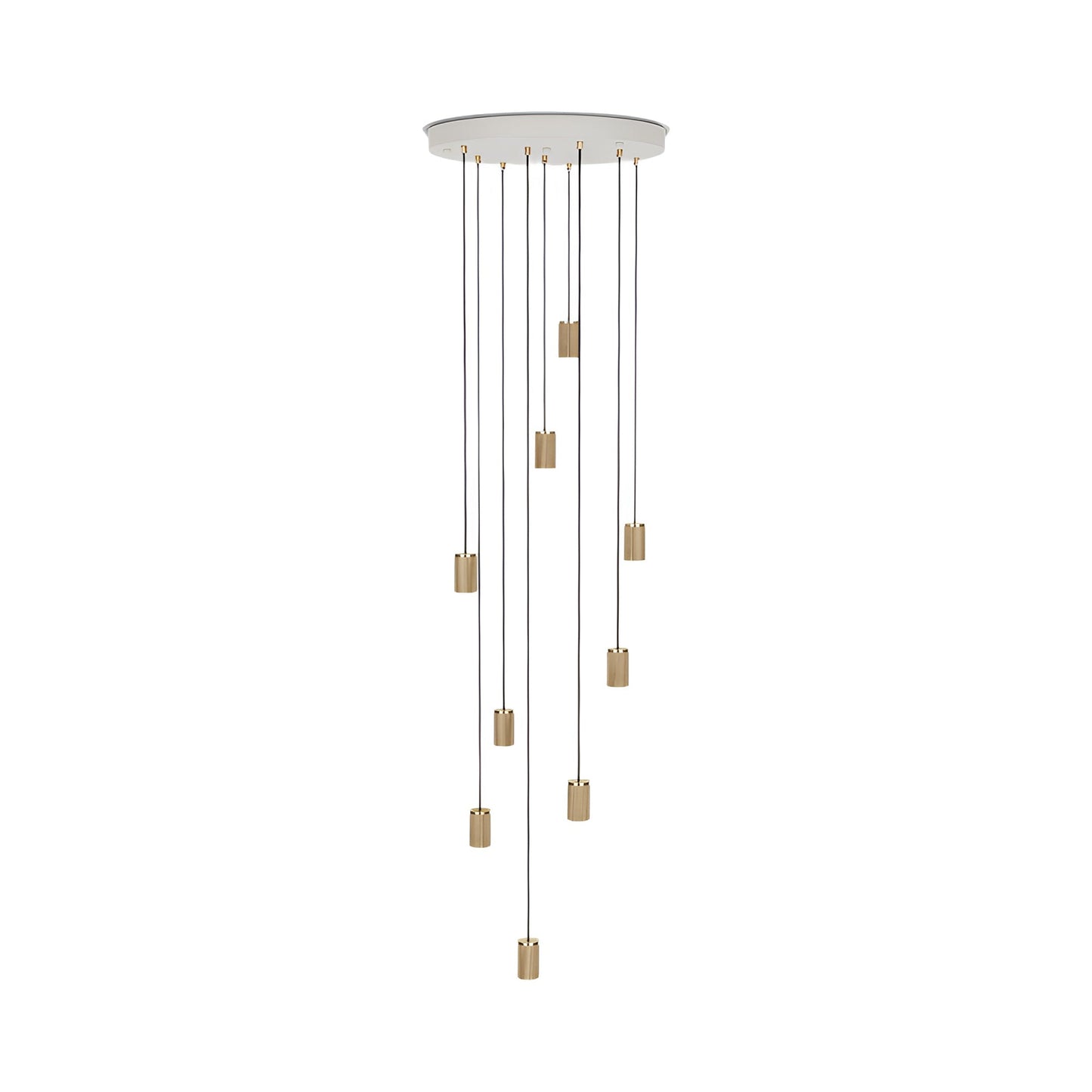 Knuckle Multi Light Pendant Light in Oak (9-Light).