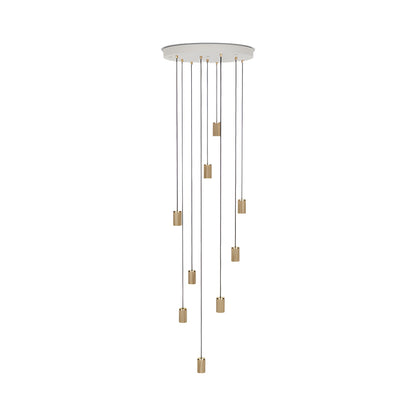 Knuckle Multi Light Pendant Light in Oak (9-Light).