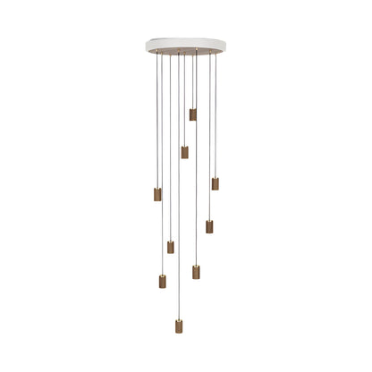 Knuckle Multi Light Pendant Light in Walnut (9-Light).