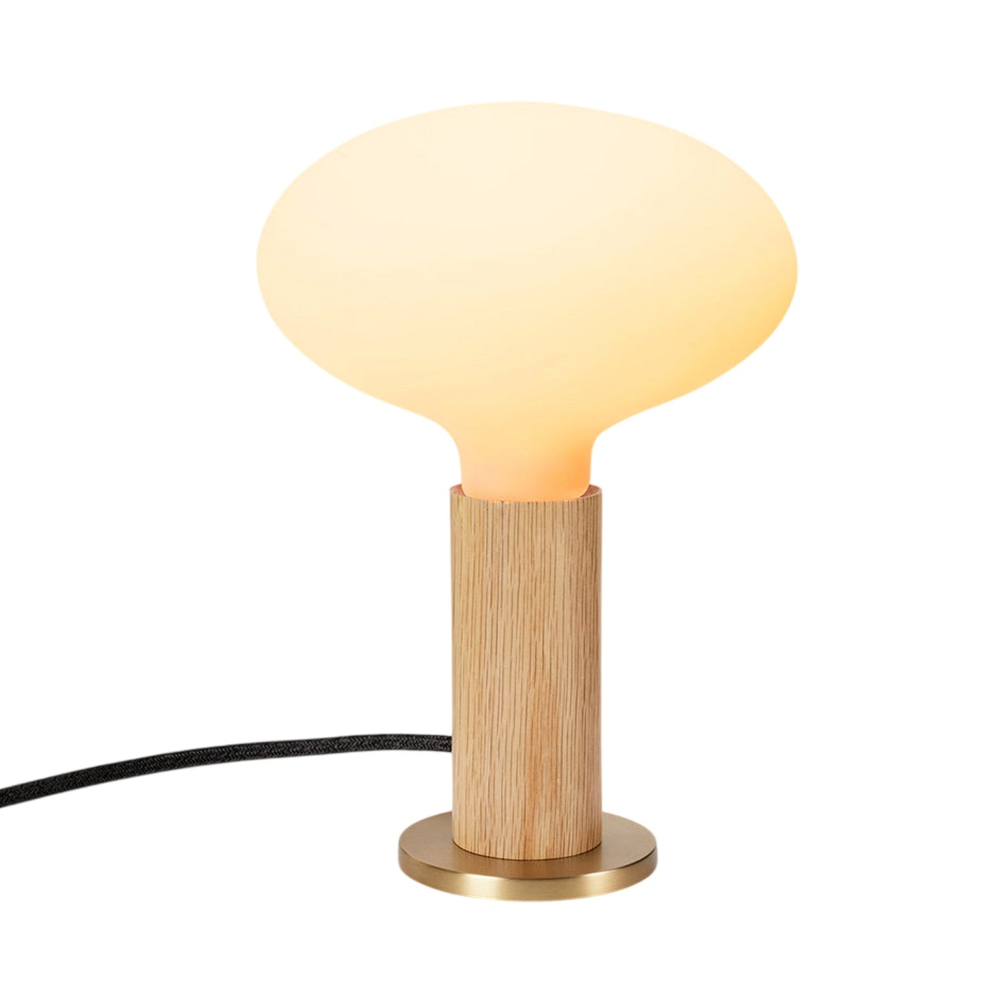 Knuckle Oval Table Lamp in Oak.