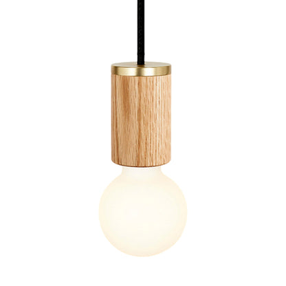 Knuckle Porcelain Pendant Light in Oak (Sphere II).