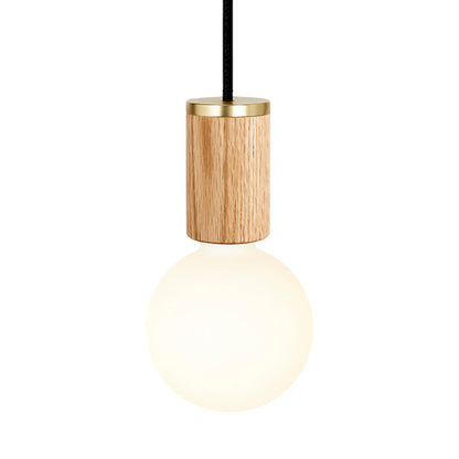 Knuckle Porcelain Pendant Light in Oak (Sphere III).