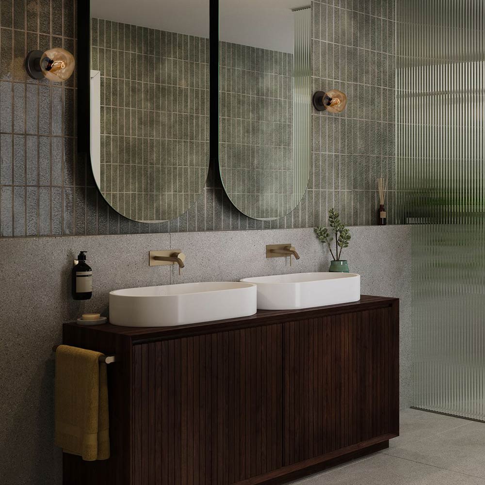 Lochan Voronoi I Outdoor Wall Light in bathroom.