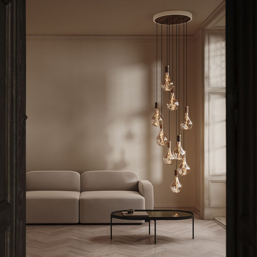 Nine Multi Light Pendant Light in living room.