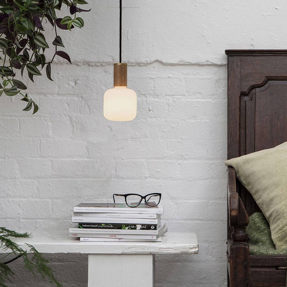 Oblo Pendant Light in bathroom.