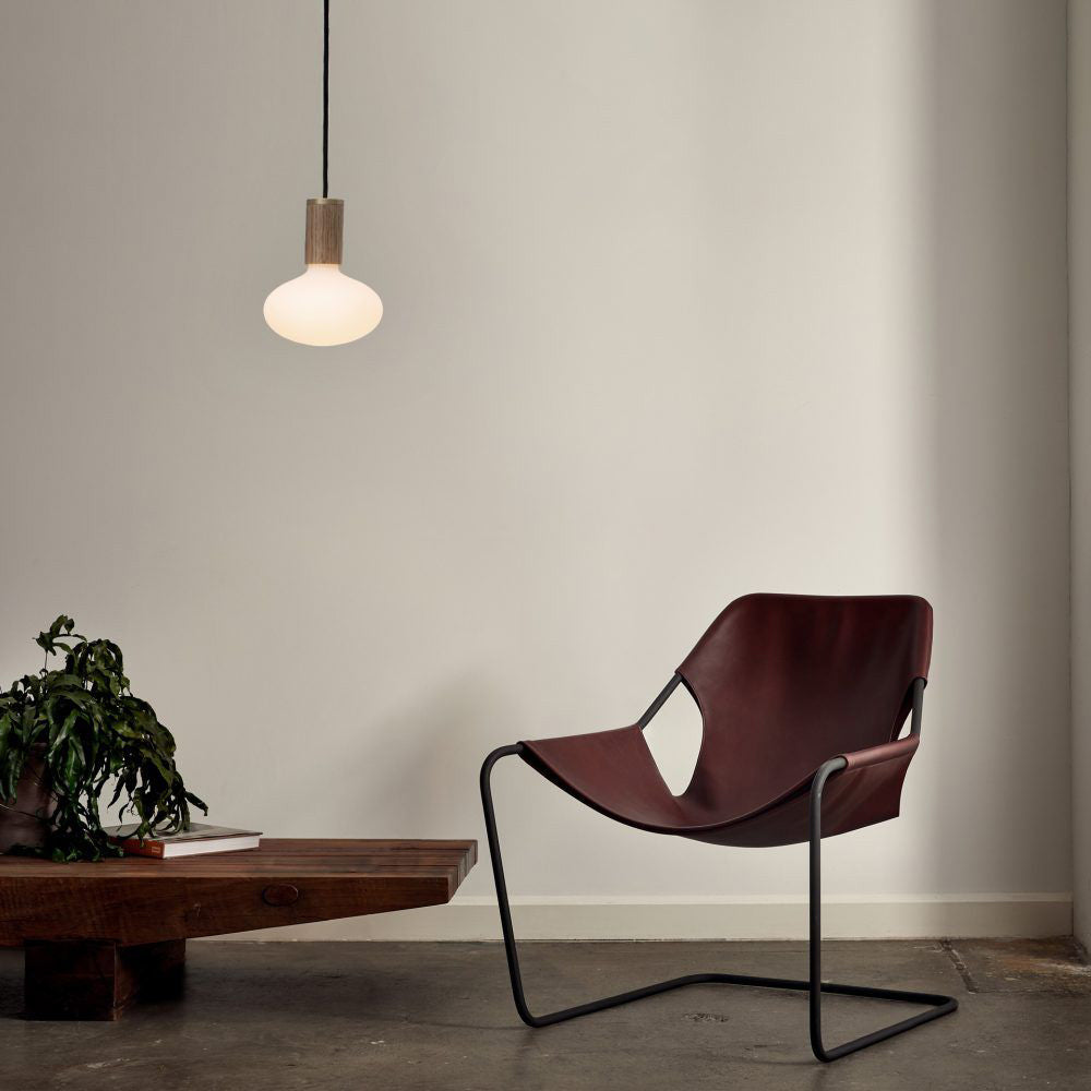 Oval Pendant Light in living room.