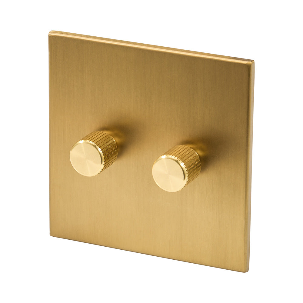 Rotary Wall Dimmer in Brass (Double Rotary).