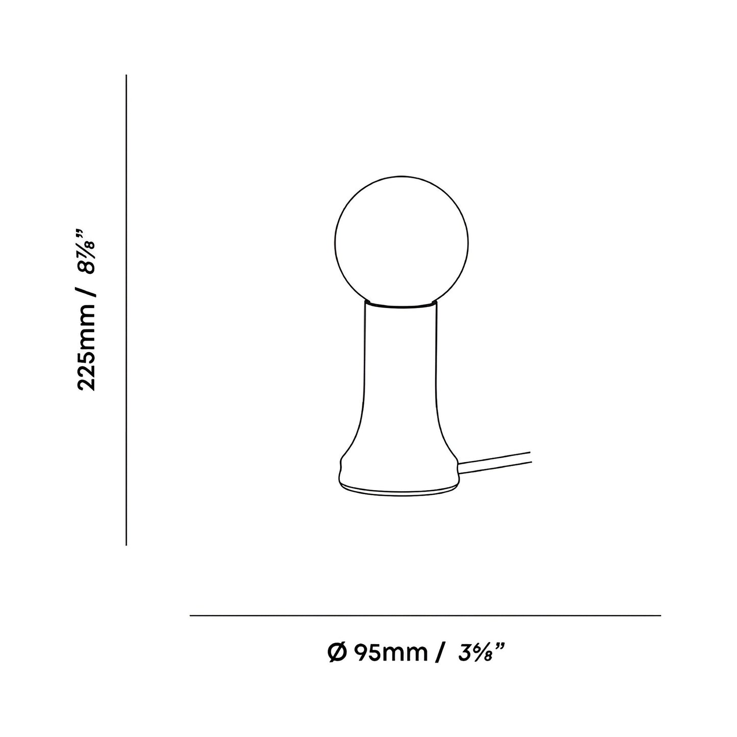 Shore Table Lamp - line drawing.