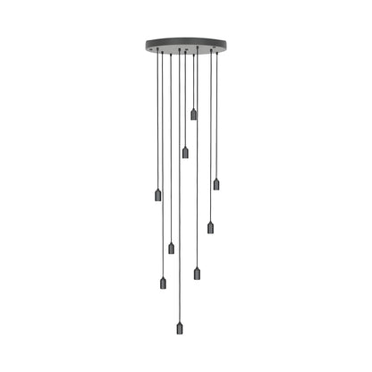 Signature Multi Light Pendant Light in Graphite (Black/9-Light).