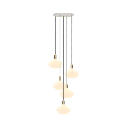 Signature Oval II Multi Light Pendant Light in Brass.