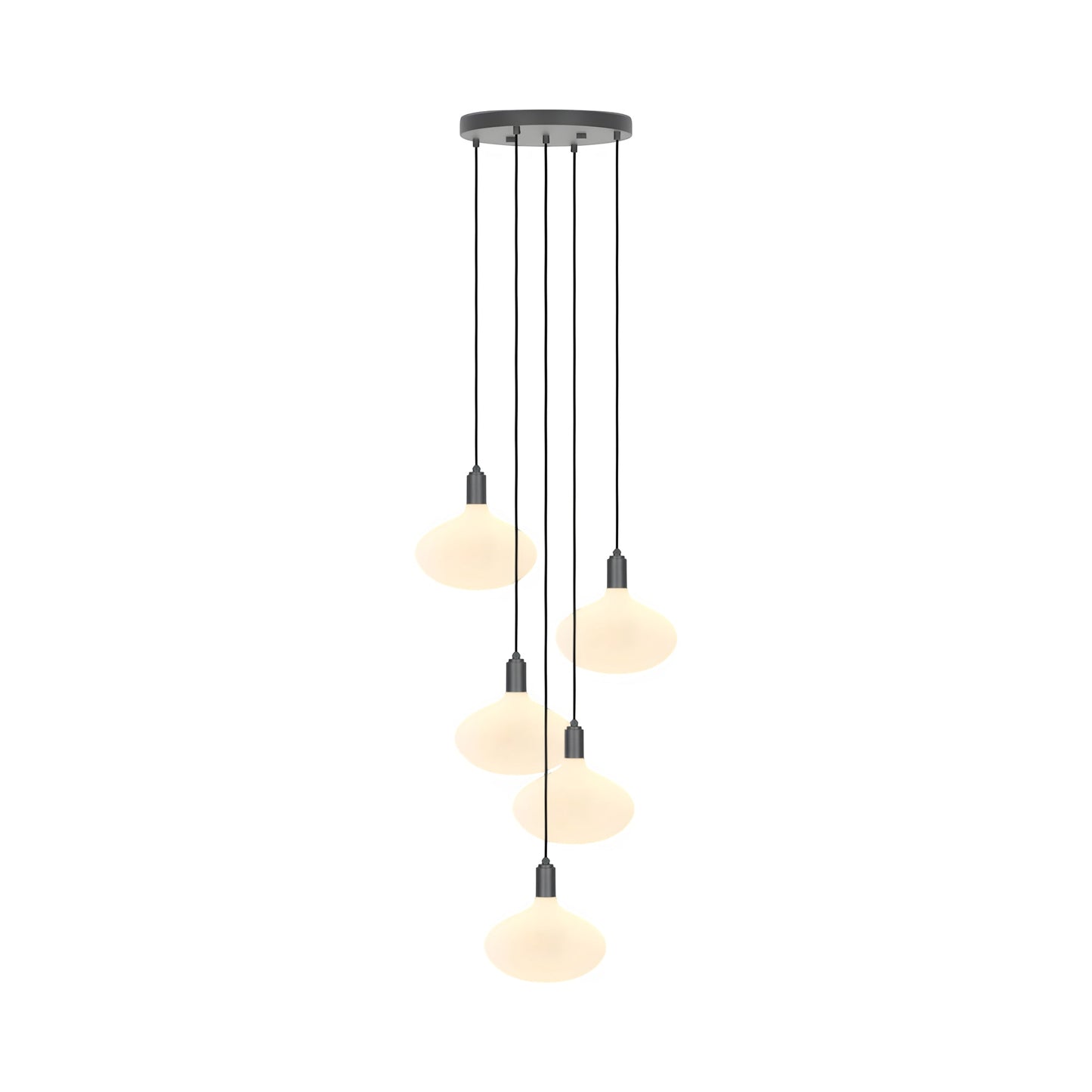 Signature Oval II Multi Light Pendant Light in Graphite.