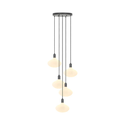 Signature Oval II Multi Light Pendant Light in Graphite.
