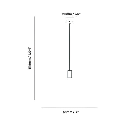 Signature Single Pendant Light - line drawing.