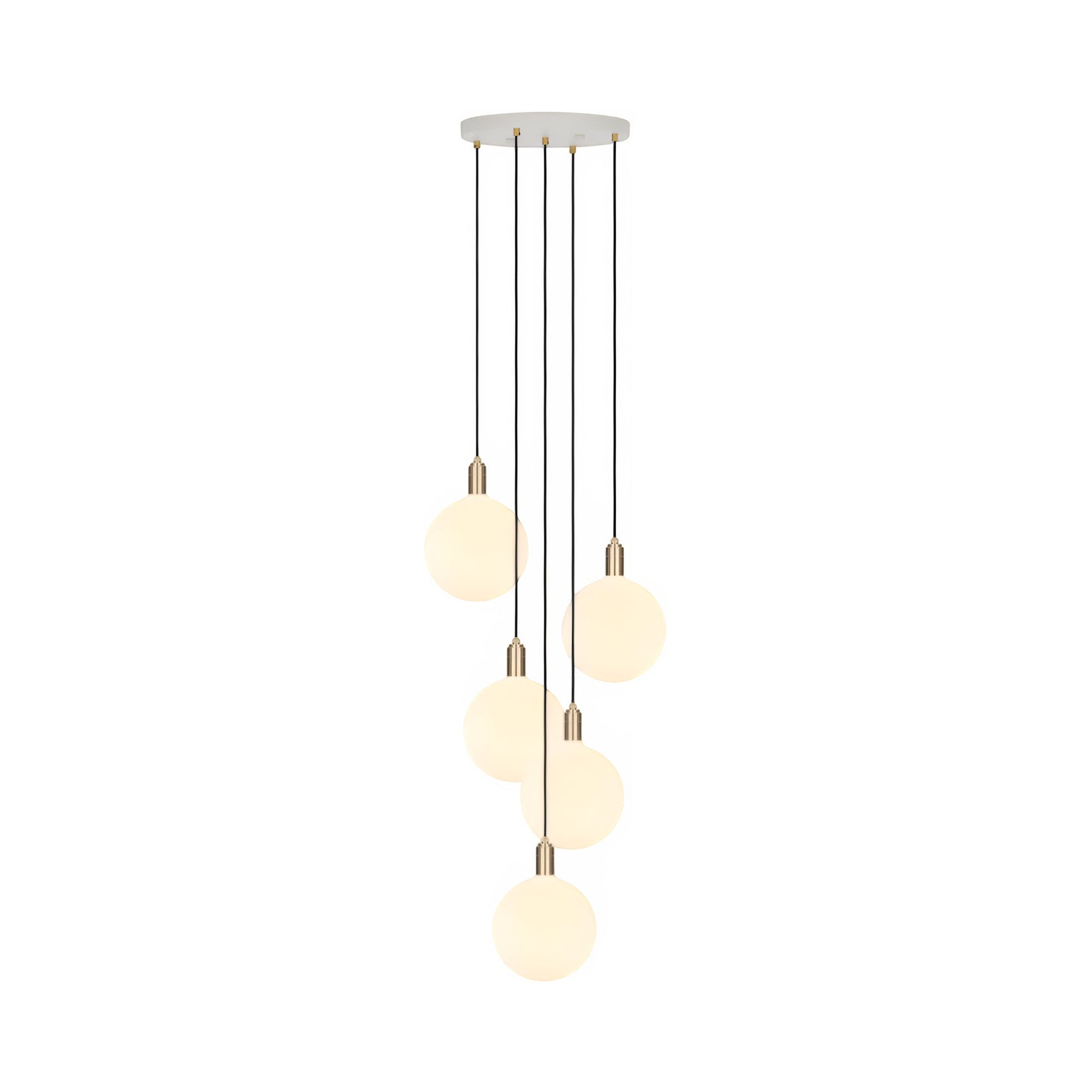 Signature Sphere V Multi Light Pendant Light in Brass.