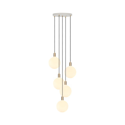 Signature Sphere V Multi Light Pendant Light in Brass.