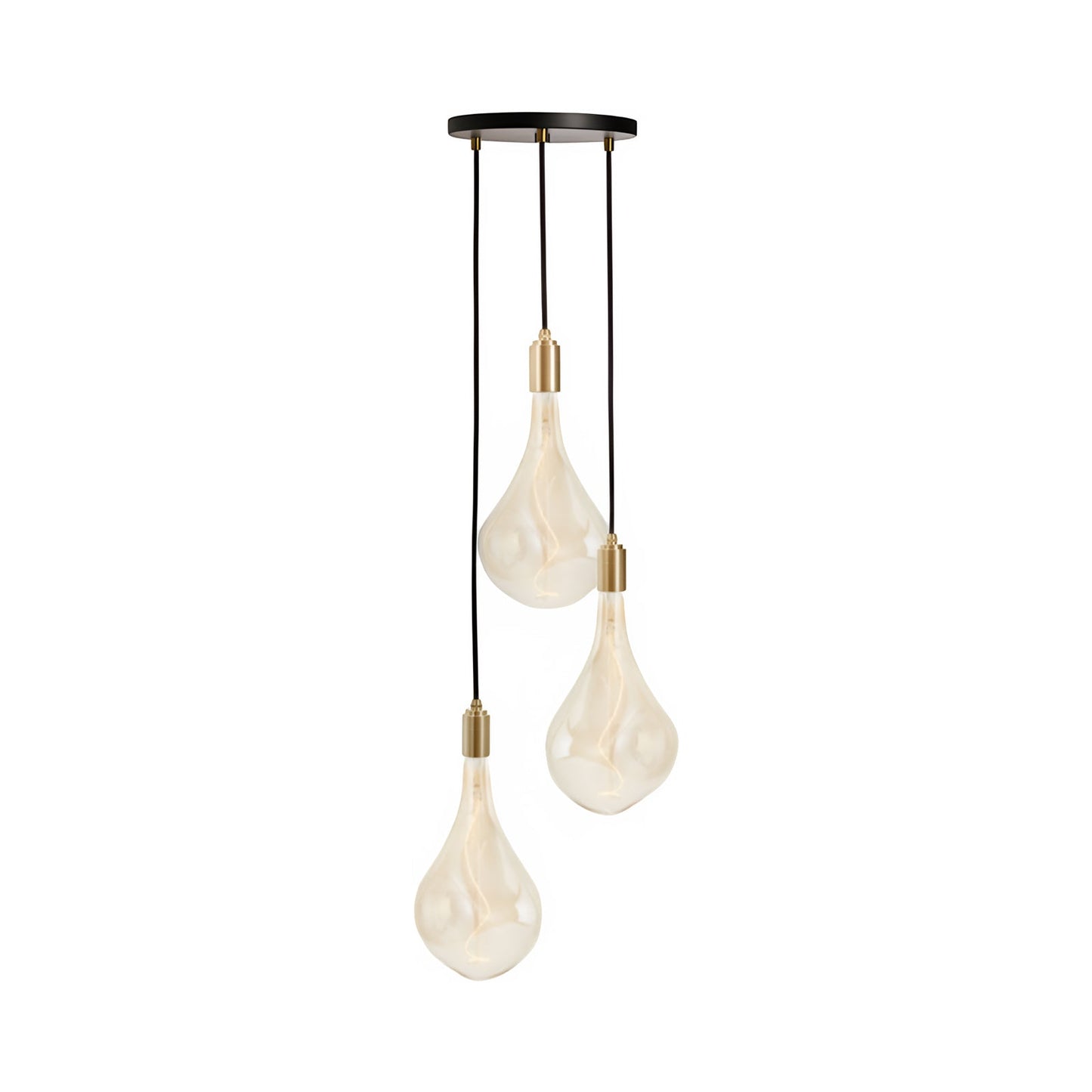Signature Voronoi III Multi Light Pendant Light in Brass (Black/3-Light).