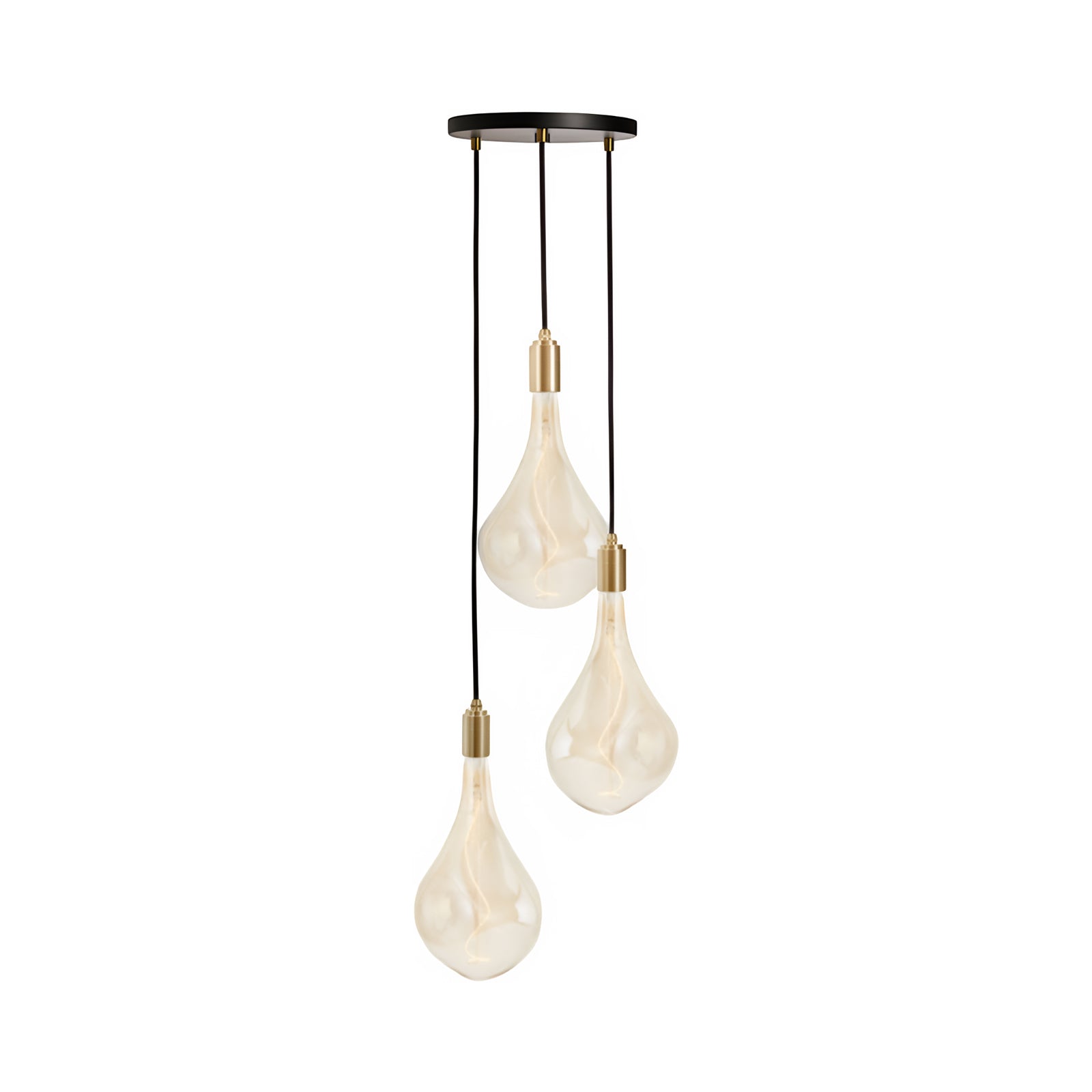 Signature Voronoi III Multi Light Pendant Light in Brass (Black/3-Light).