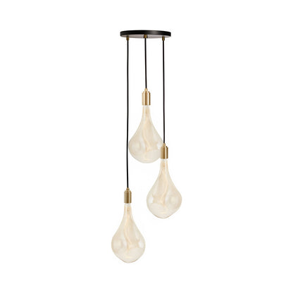 Signature Voronoi III Multi Light Pendant Light in Brass (Black/3-Light).