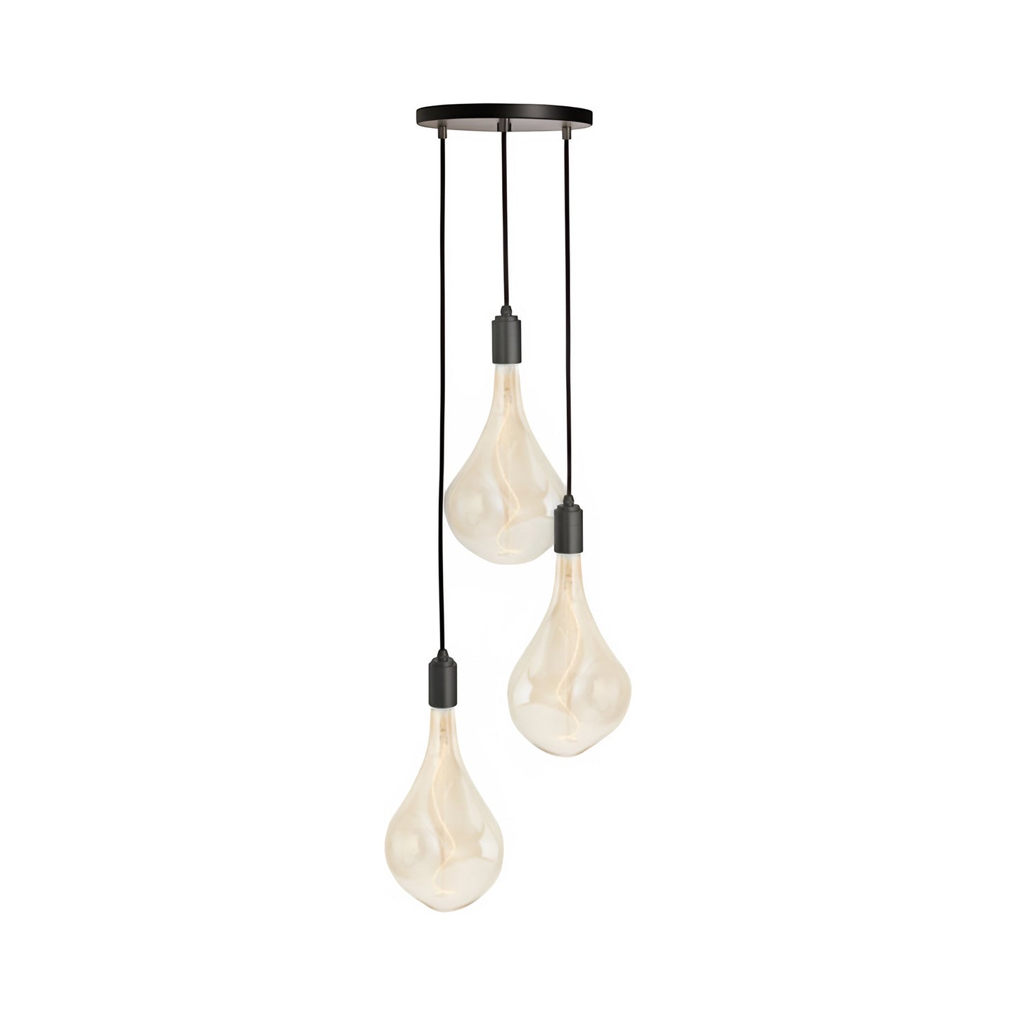 Signature Voronoi III Multi Light Pendant Light in Graphite (Black/3-Light).