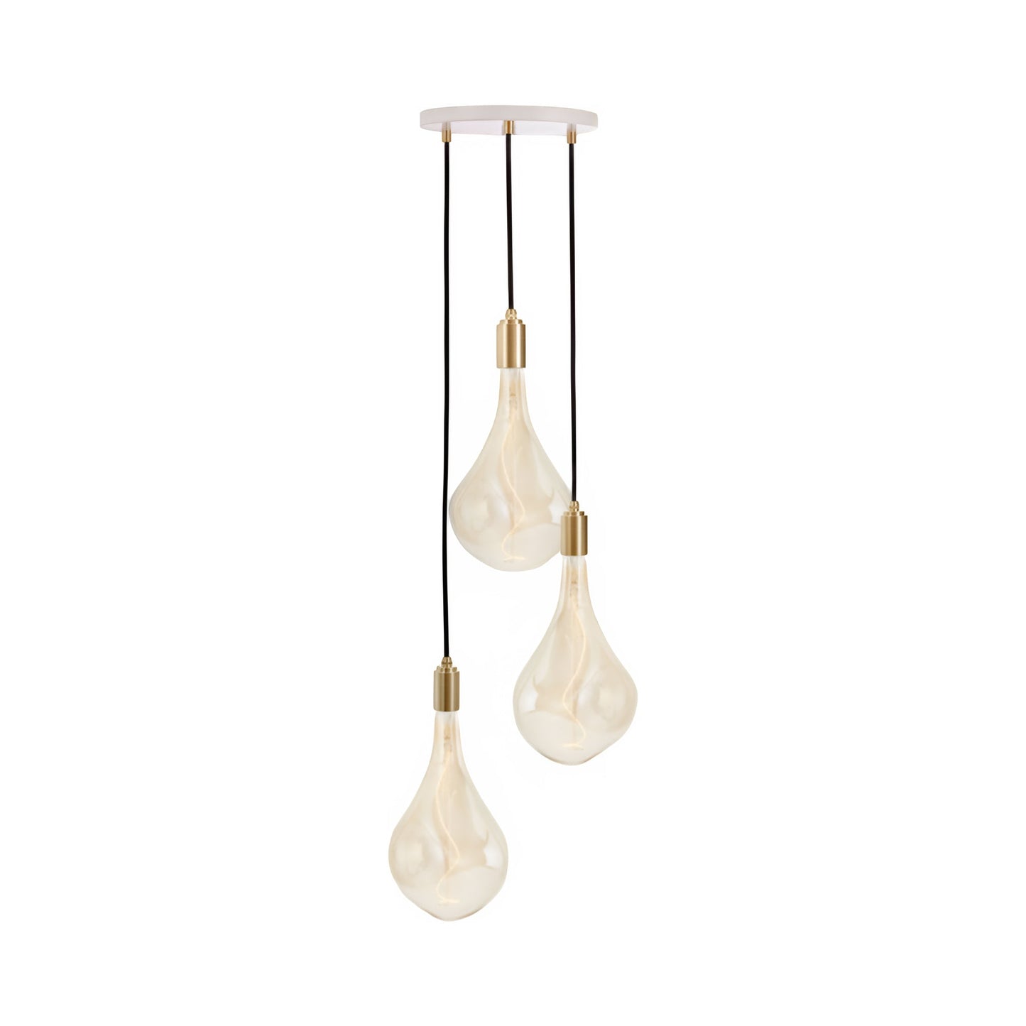 Signature Voronoi III Multi Light Pendant Light in Brass (White/3-Light).
