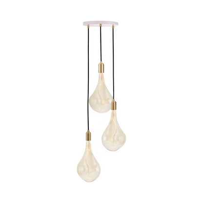 Signature Voronoi III Multi Light Pendant Light in Brass (White/3-Light).