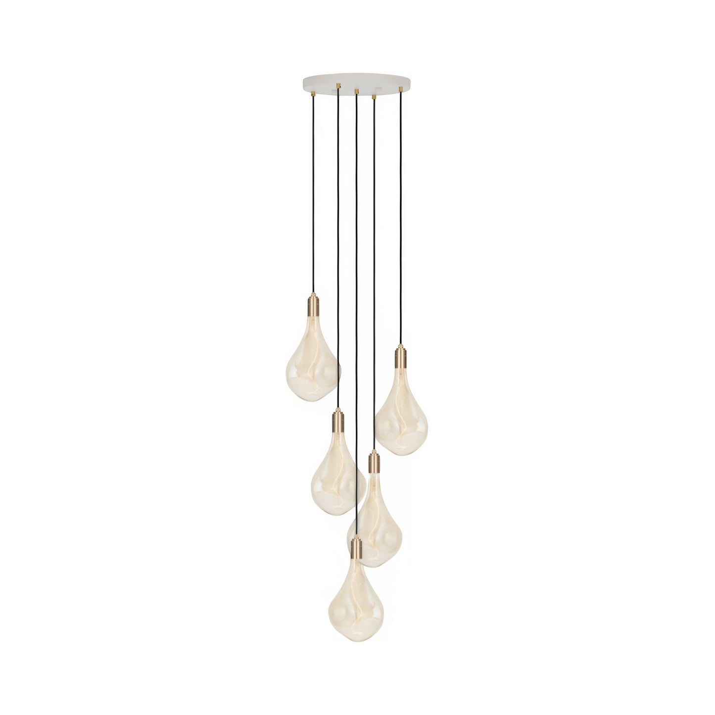 Signature Voronoi III Multi Light Pendant Light in Brass (White/5-Light).