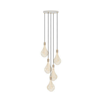 Signature Voronoi III Multi Light Pendant Light in Brass (White/5-Light).