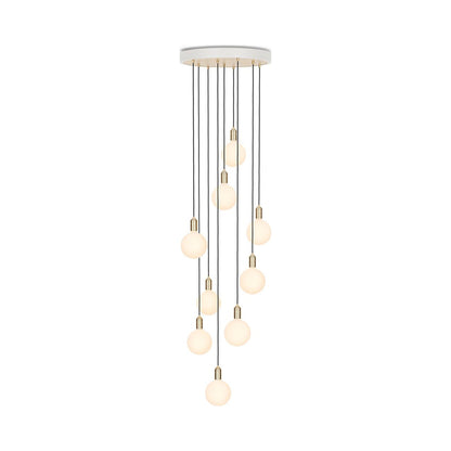 Sphere IV Multi Light Pendant Light in Brass.