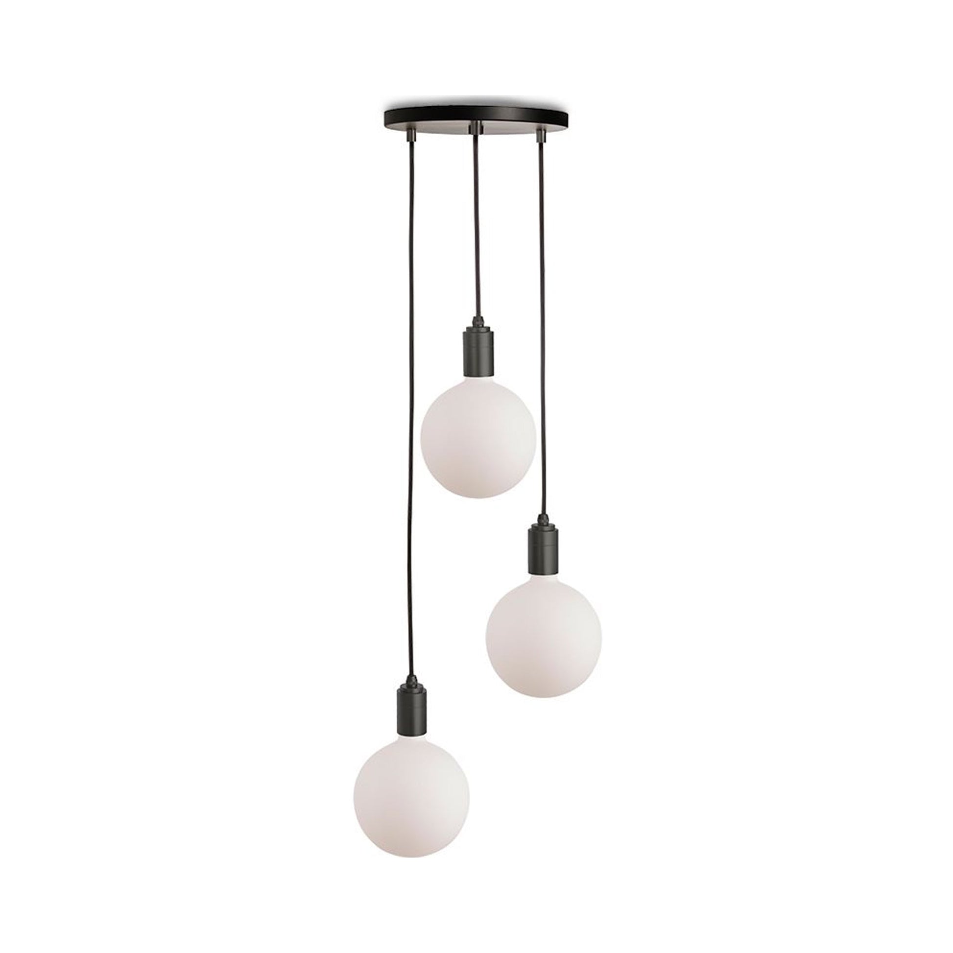 Sphere IV Triple Pendant Light in Graphite/Black.