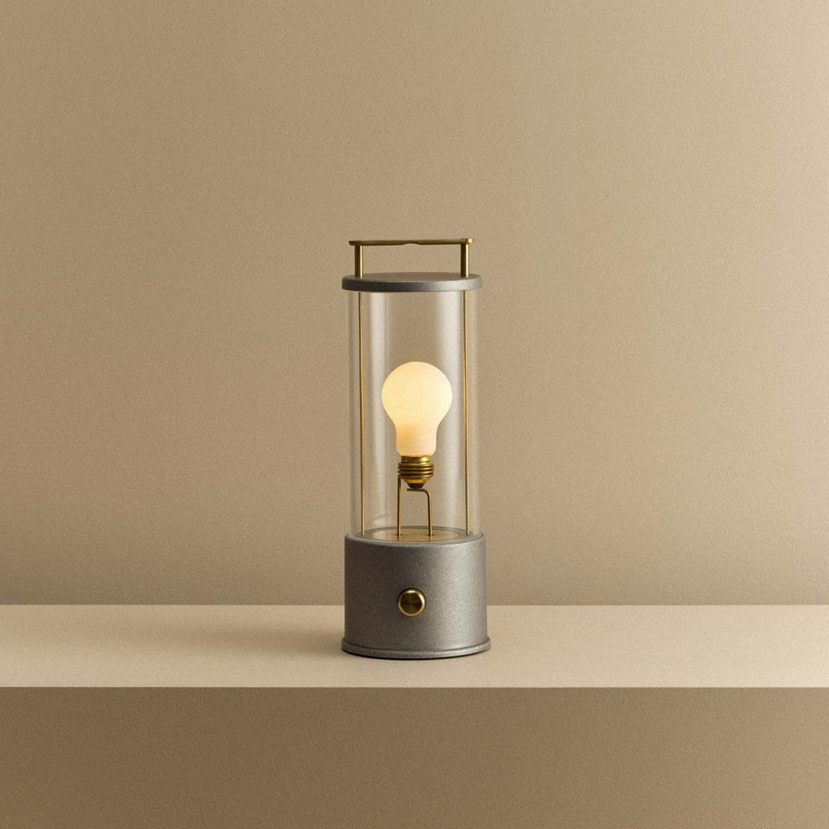 The Muse 2.0 Portable Table Lamp in Raw Aluminium.