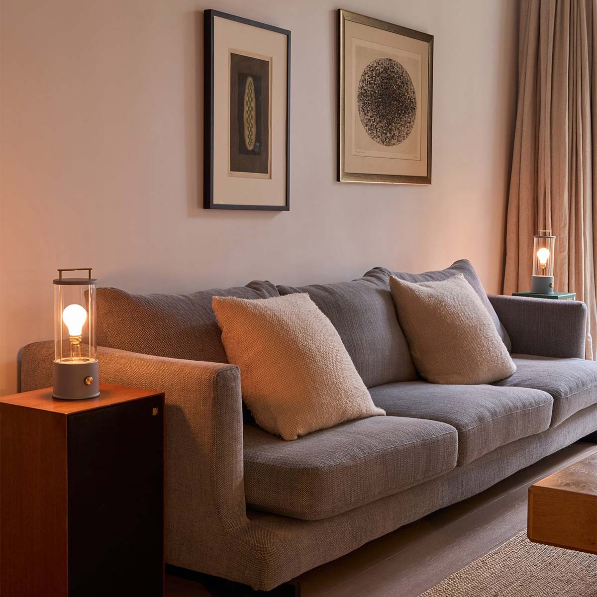 The Muse 2.0 Portable Table Lamp in living room.