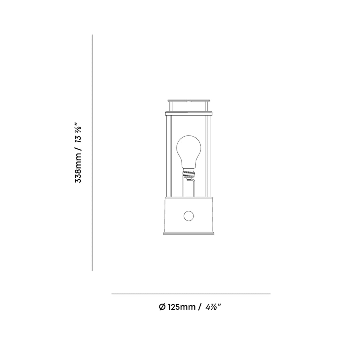 The Muse 2.0 Portable Table Lamp - line drawing.