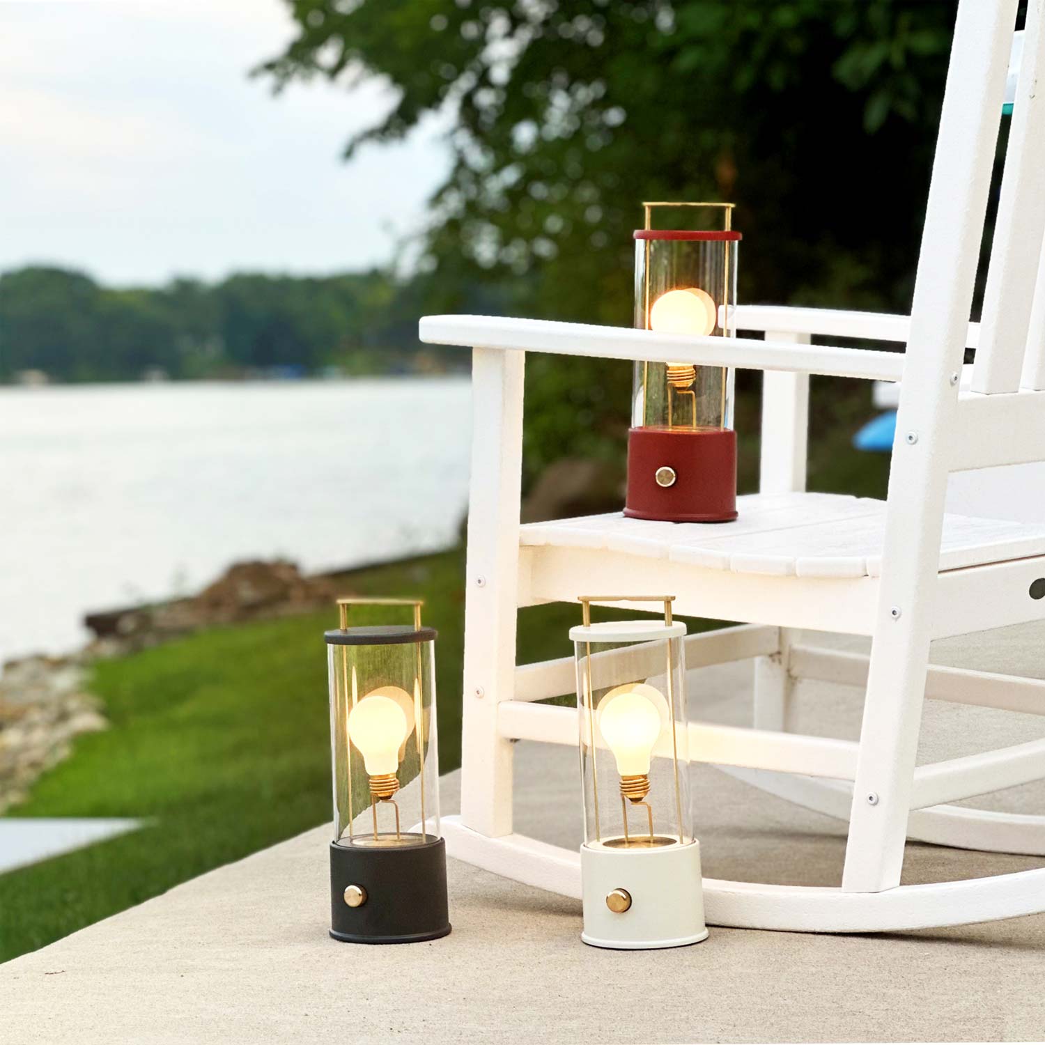 The Muse LED Portable Table Lamp in Outside Area.