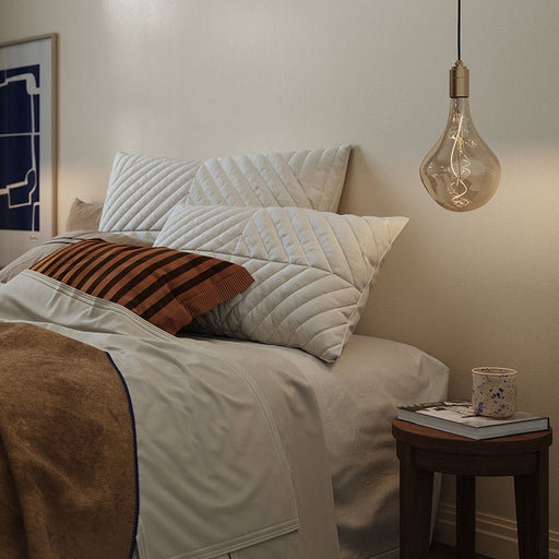 Voronoi II Plug-In Pendant Light in bedroom.
