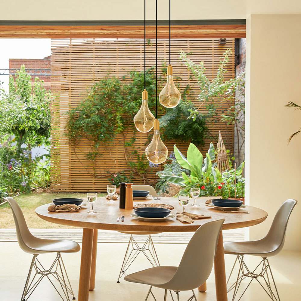 Voronoi II Triple Light Pendant Light in dining room.