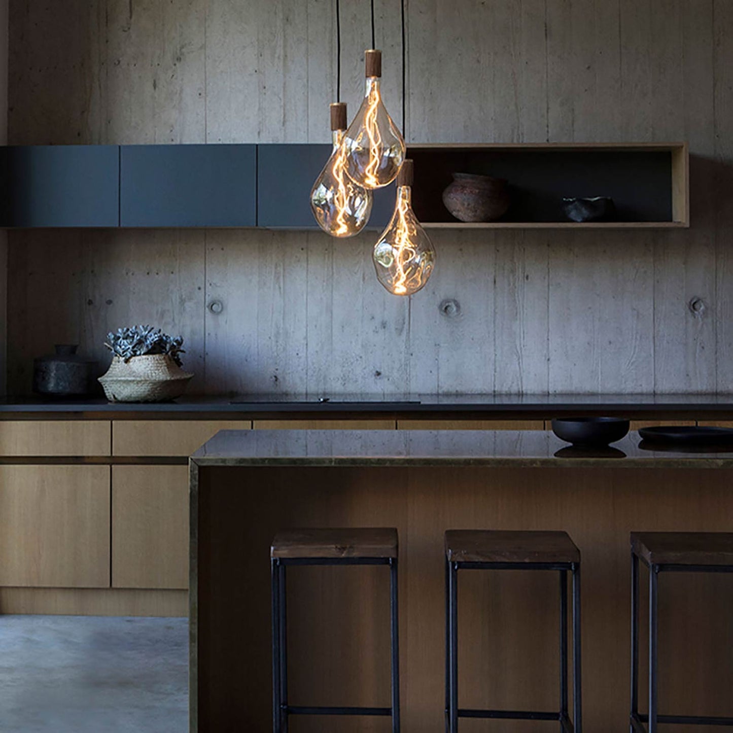 Voronoi III Medium Base A52 Type LED Bulb in Kitchen.