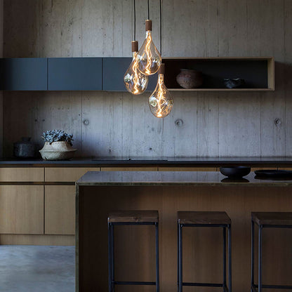 Voronoi III Medium Base A52 Type LED Bulb in Kitchen.