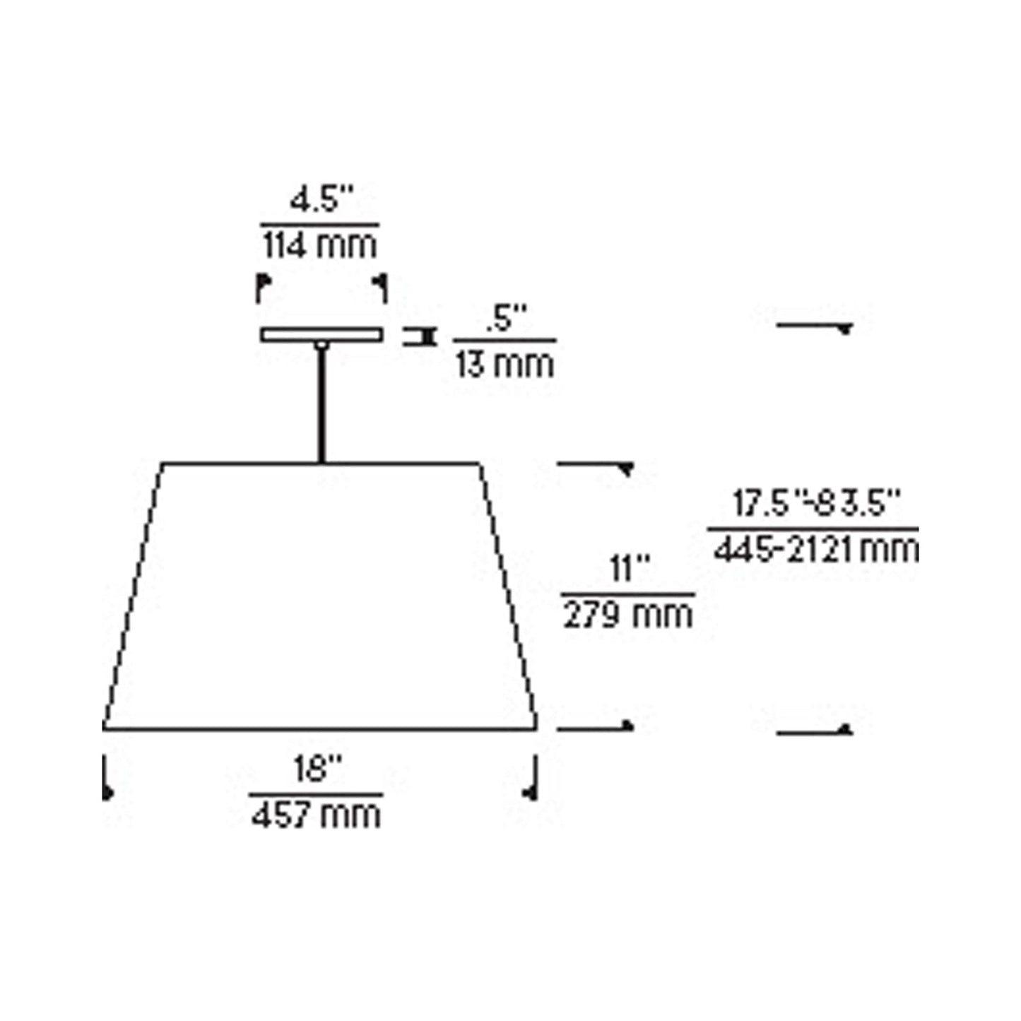 Henley Pendant Light in - line drawing.