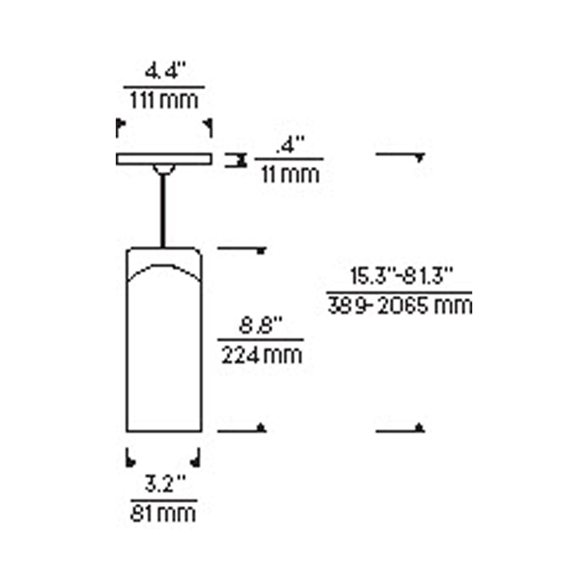 Horizon Low Voltage Pendant Light - line drawing.