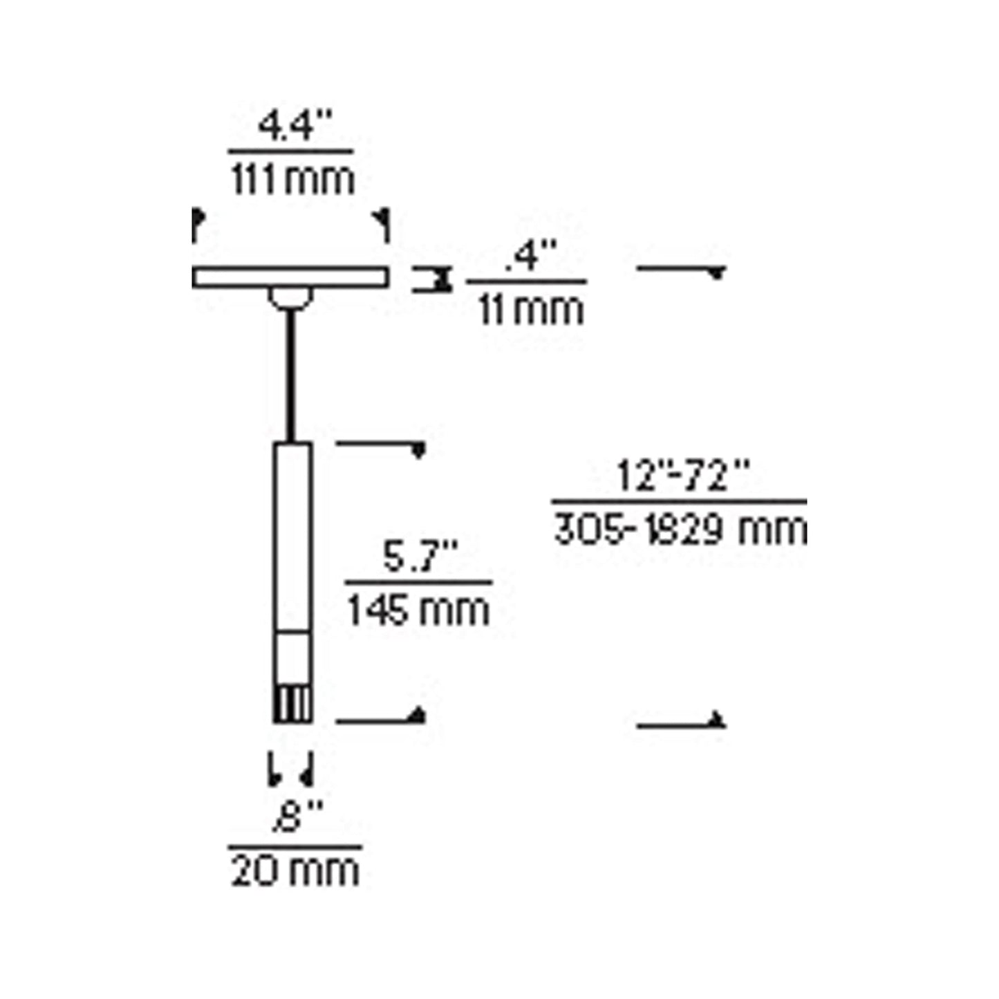 Moxy Low Voltage LED Pendant Light - line drawing.