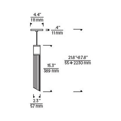 Tibor LED Low Voltage Pendant Light - line drawing.